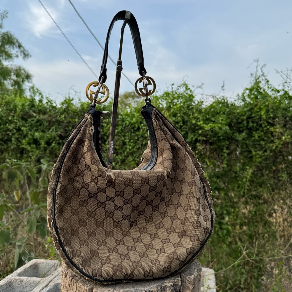 Monogram Medium GG Twins Hobo Black